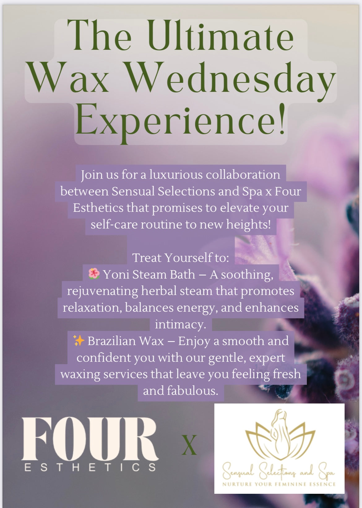 Wax Wednesday Combo: Customized Yoni Steam + Brazilian Wax