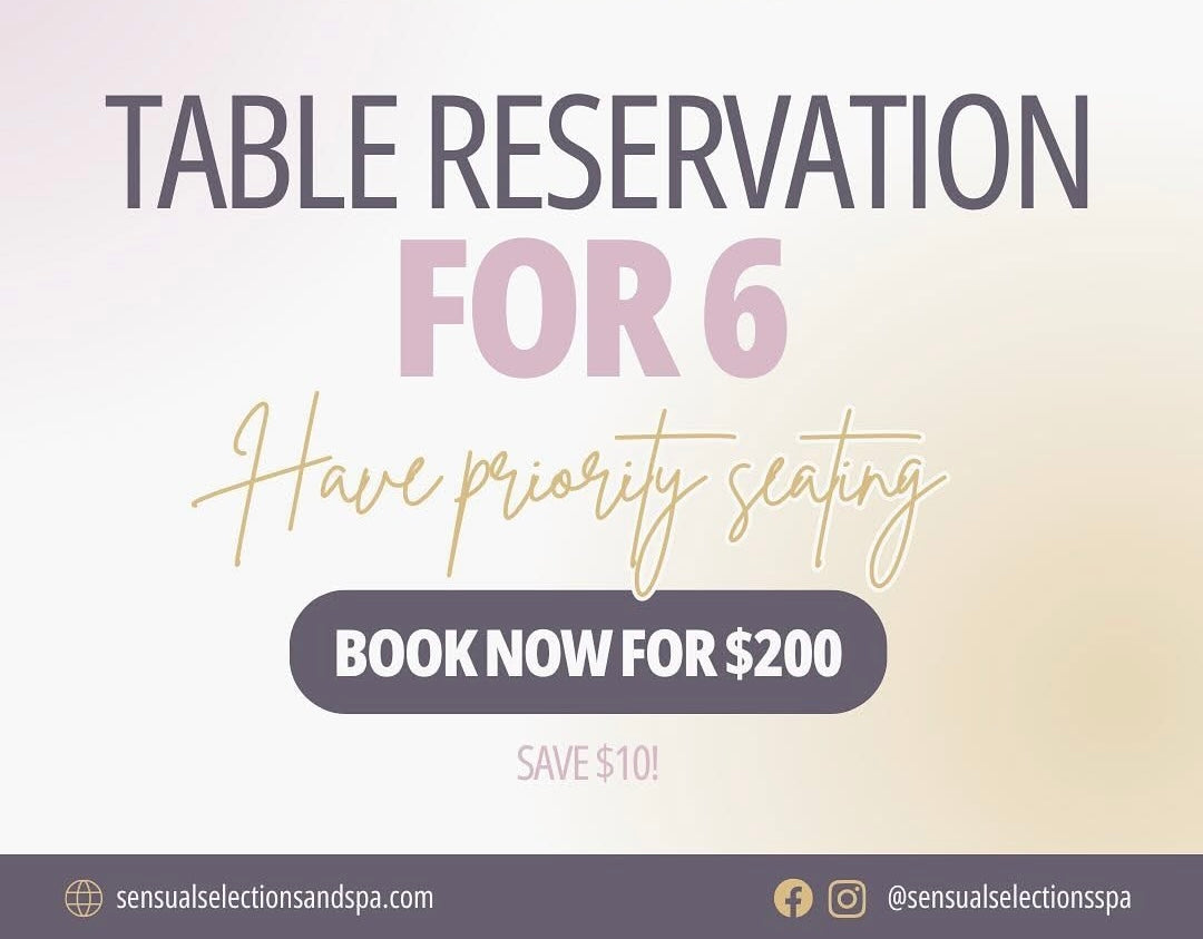 5th Annual Womb Wellness Fair Table Reservation For 6